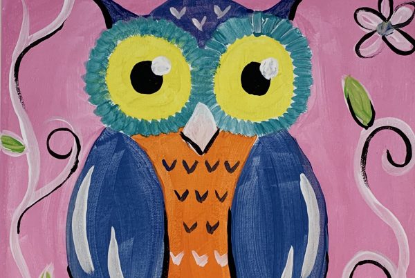 Owl with pink background